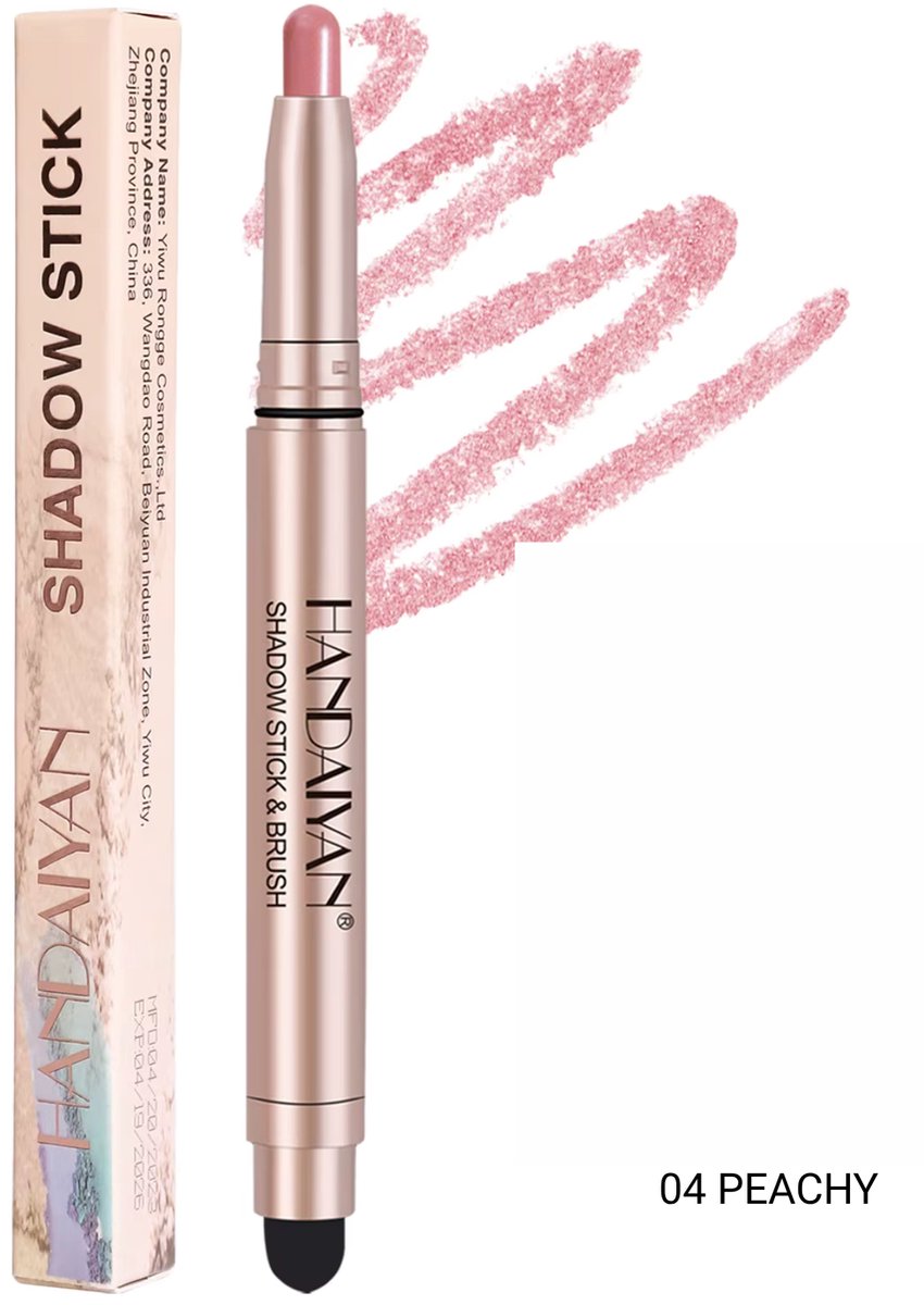 Dual Silky Eyeshadowstick 04 Peachy - smudge blender - Waterproof - 0.8g