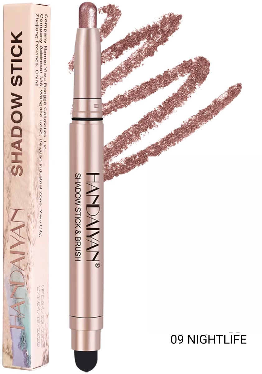 Dual Silky Eyeshadow Stick 09 Nightlife - Smudge Blender - Waterproof - 0.8g