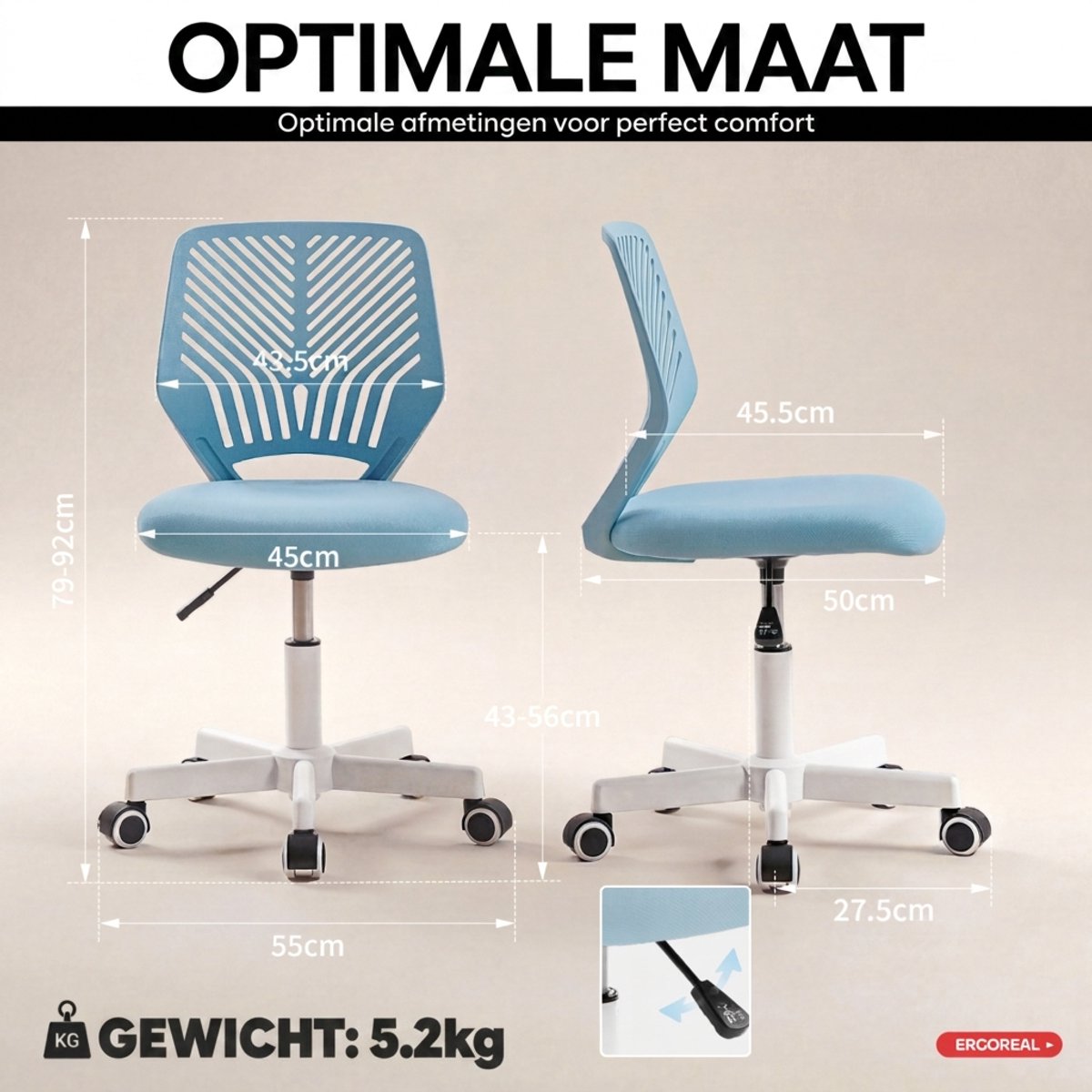 CET PRODUCT SERVICESP.Z O.O. Ergonomische Bureaustoel - Blauw thumbnail 6