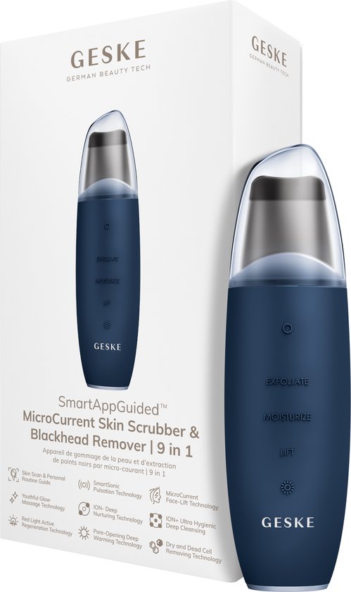 GESKE MicroCurrent Skin Scrubber met platte metalen scrubkop
