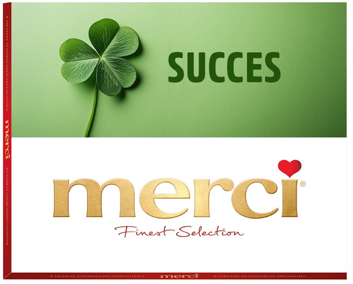 merci 250g "Succes" - merci Finest Selection Assorted chocolade - Mix van 8 smaken - Chocolade cadeau - Individueel verpakte chocoladereepjes