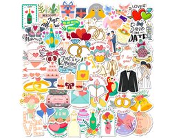 Bruiloft stickers - Trouwerij stickers - Trouwen - Trouwfeest - Gastenboek stickers - 50 stuks - Trouwalbum stickers - CHPN