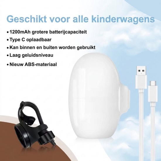 Livingstar® Baby Rocker 2.0 - 2026 model - Baby Rocker voor Kinderwagen - Babywipstoel - Baby Swing - Automatisch Schommelen - Incl. Reistas & USB kabel van Merkloos — afbeelding 4