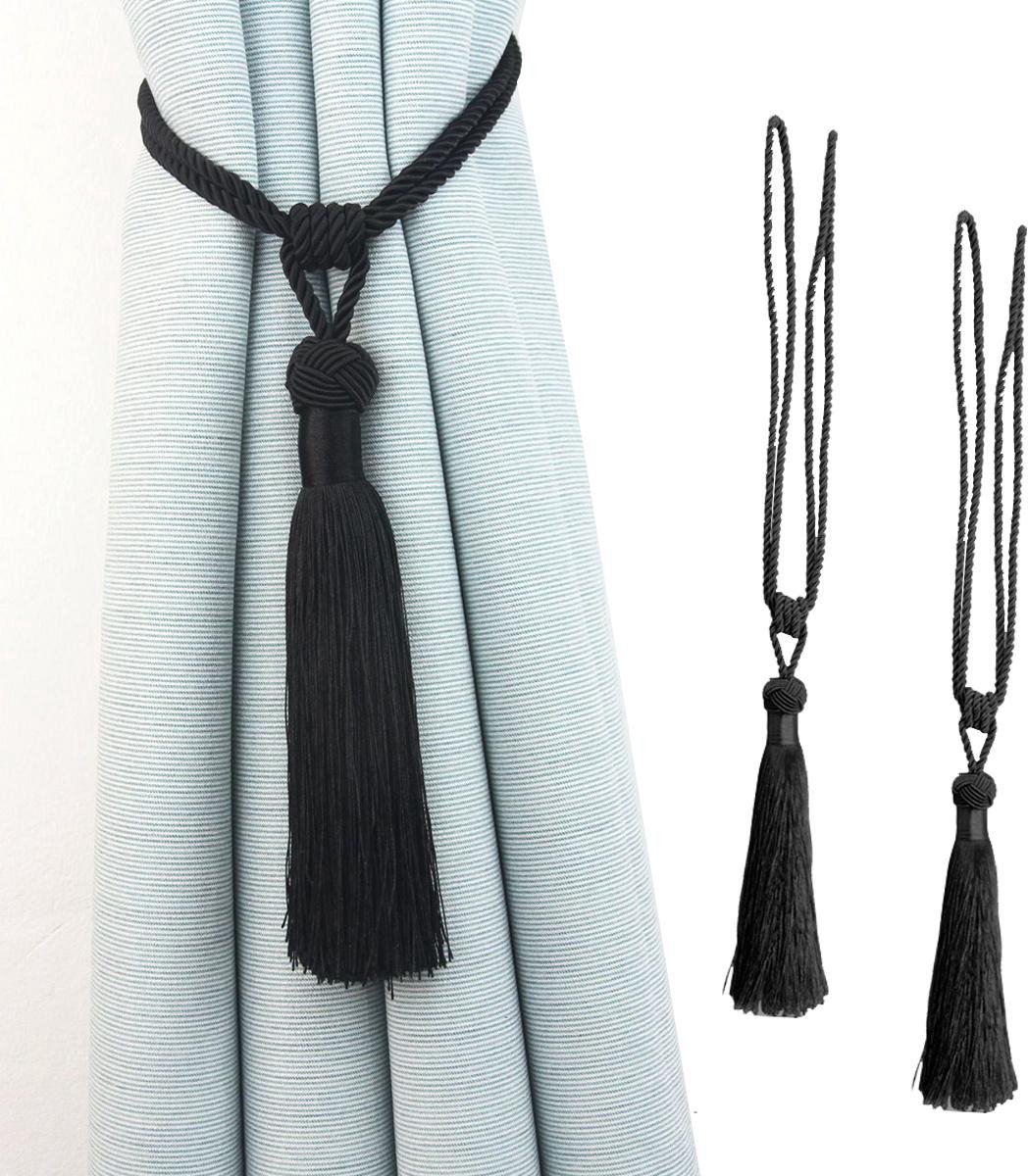 TuseRxln Gordelophouders - Tassel - Handgemaakt Polyester - 2 Stuks - Voor Woonkamer en Kantoor - Wit