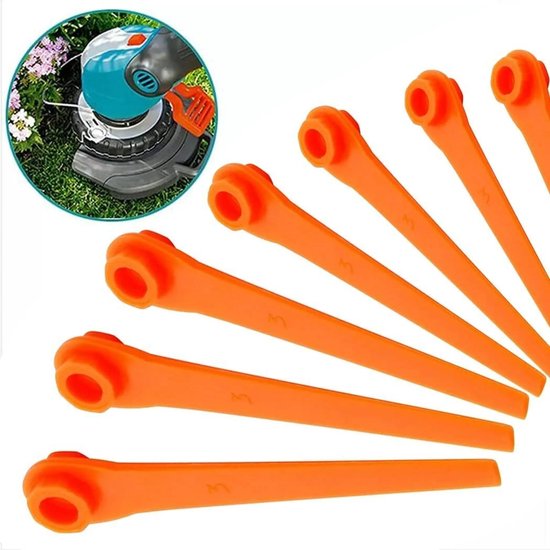 Verpakking met 100 vervangende plastic messen voor Gardena 9823 9825 9820 9821 grastrimmers, 70 mm — afbeelding 5
