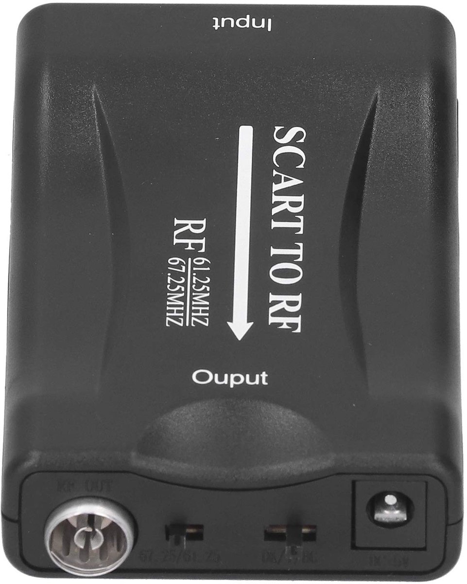 Scart naar RF Adapter - Video Converter voor TV, DVD, Game Console - 61.25MHz/67.25MHz