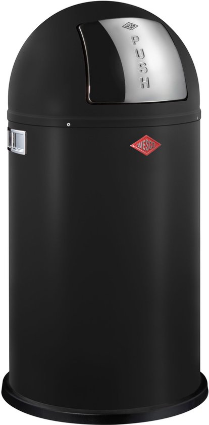 WESCO Pushboy Prullenbak | 50 Liter | Metaal - Matzwart | Vuilnisbak - Made in Germany