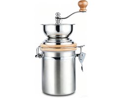 Koffiemolen Handmatig - Verstelbare Maalstand met Afsluitbare Voorraadpot – Handbediende Koffiebonenmolen voor de Keuken – 13.5x25x11.5cm