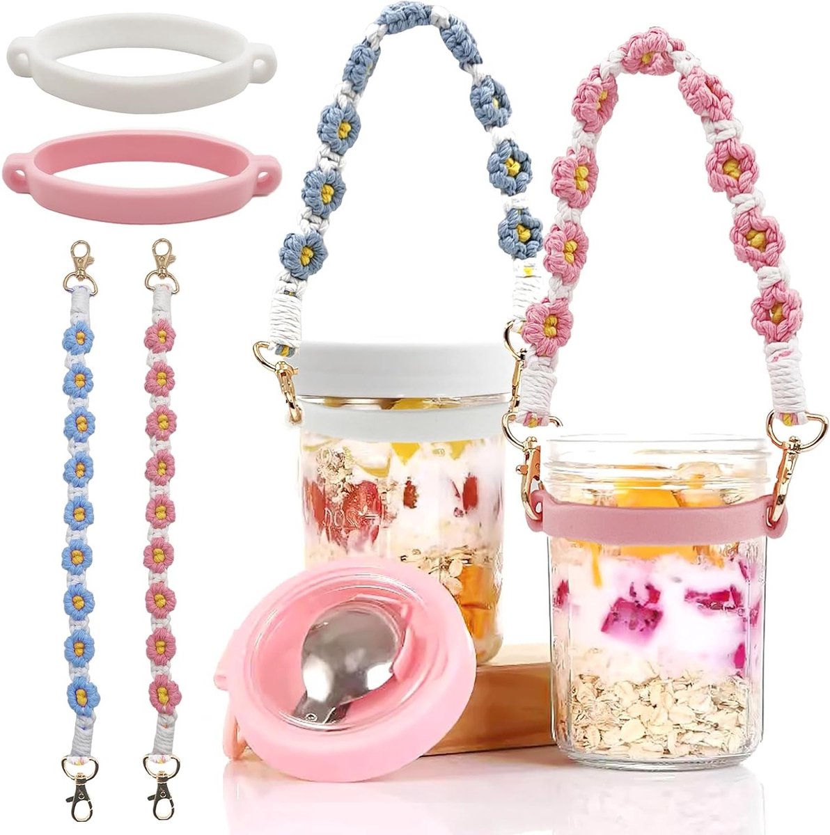 Daily Treasures 2Pack Glass Breakfast Jar - ShopVlot