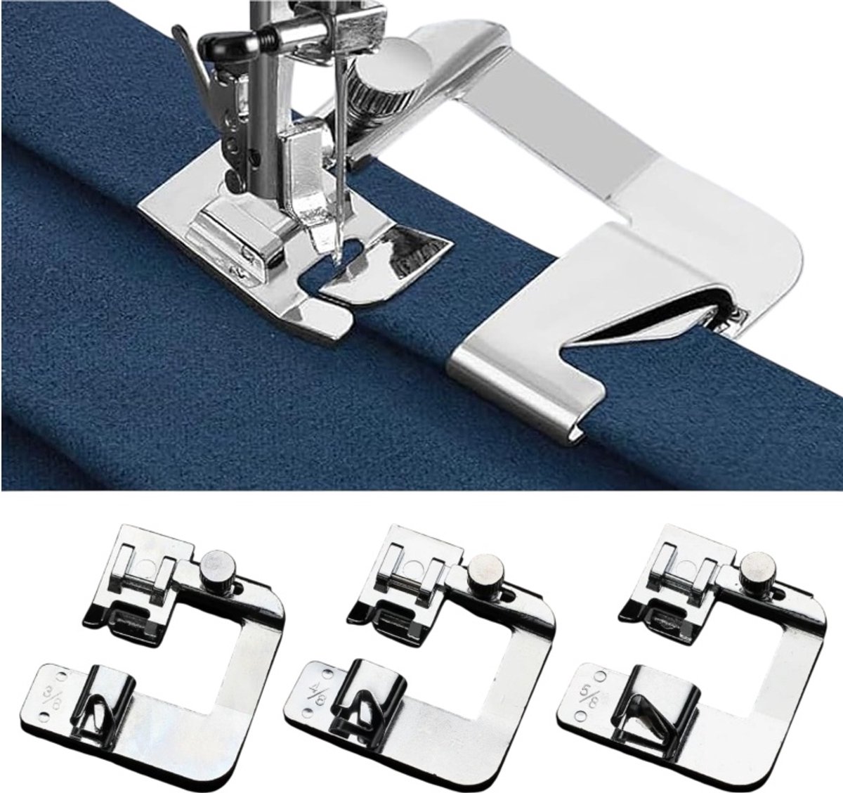 3 stuks-Naaivoetje voor naaimachine - Zoomvoetje - Set zoomvoetjes voor naaimachine - Universeel naaivoetje - Naaivoetje - Naaiaccessoires - Geschikt voor Fanghua- Singer-Butterfly en Juki multifunctionele naaimachines - Zilver - 9 mm - 13 mm - 16 mm