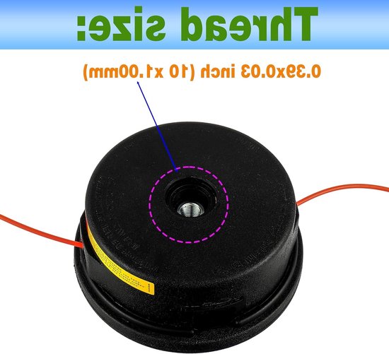 2 stuks snijkop 25-2 schroefdraadkop M10x1.0 voor grasmaaiers en bosmaaiers, vervangingsonderdeel voor FS55 FS56 FS70 FS80 accessoires, hoge kwaliteit en duurzaamheid van Merkloos	 — afbeelding 2