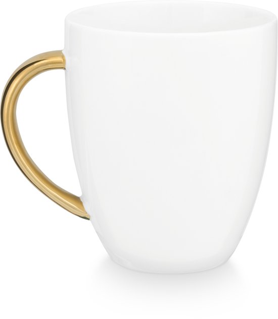 vtwonen - Mugs avec oreille - Set de 6 - Wit/ Or - Porcelaine - 250ml