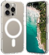 Coque transparente adaptée à Apple iPhone 16 Pro Max | Compatible avec MagSafe | TPU fin | Couverture arrière avec aimant | Transparent | Très mince