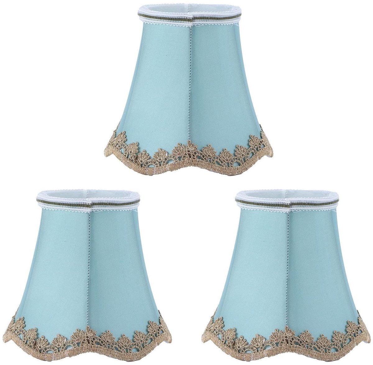 Allecto - Lampenkappen - Stof Lampenkap - Europese Clip - Groen - Kroonluchter Accessoire - Perfect voor Thuis of Hotel - 3 Stuks
