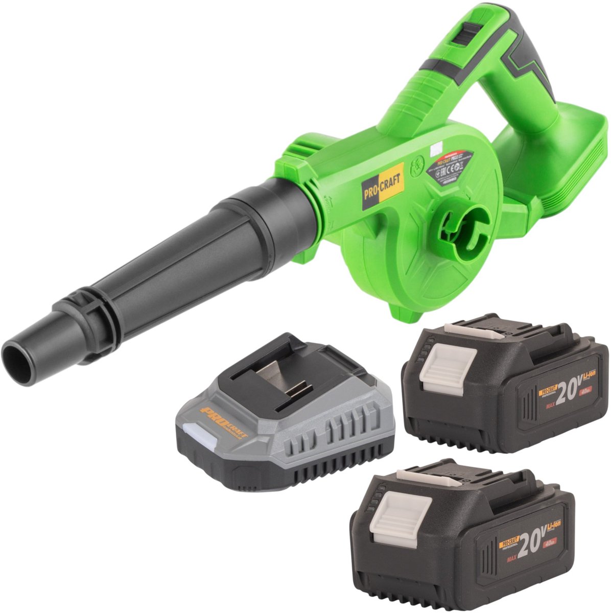 Procraft PB22bb accu bladblazer 20 V + 2x accu 4,0 Ah + oplader