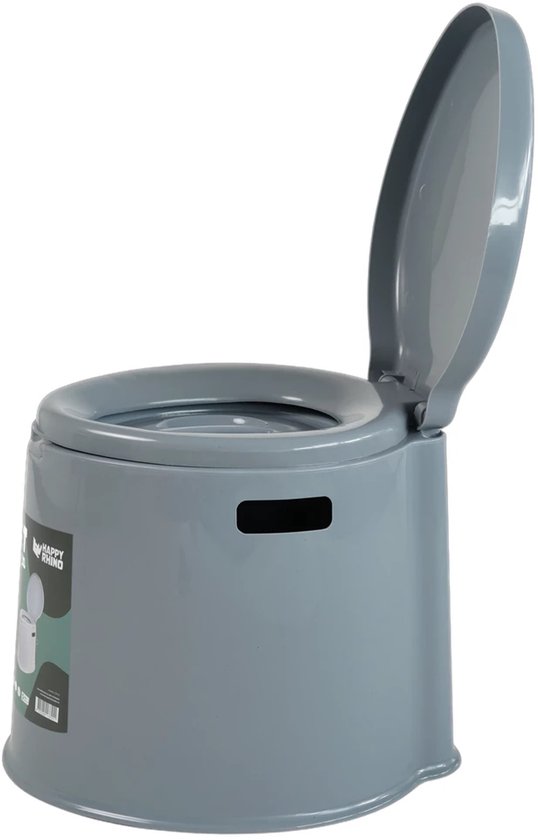 Happy Rhino - Toilet Draagbaar XL - Grijs - Toiletten - PP - 41 x 49 x 41 cm van Happy Rhino — afbeelding 2