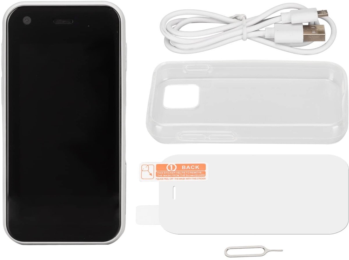 Allecto - XS11 Mini-smartphone - 3G Internet - Ideaal voor onderweg - Parelwit - Lichtgewicht mobiel - Dubbele camera - Geschikt voor zakelijk gebr...