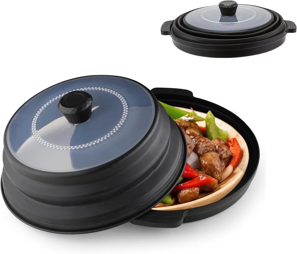 Vouwbare Magnetron Deksel van 27 cm | Herbruikbare Warmtebestendige Deksel voor Fruit, Groenten en Maaltijden