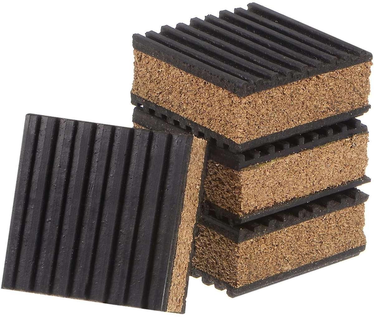 Dailygoody - Foam Rubber Anti Vibratie Pads - Antislip - Zwart en Hout Kleur - Isolatie Rubber Pads - Geschikt voor Wasmachine en Systemen