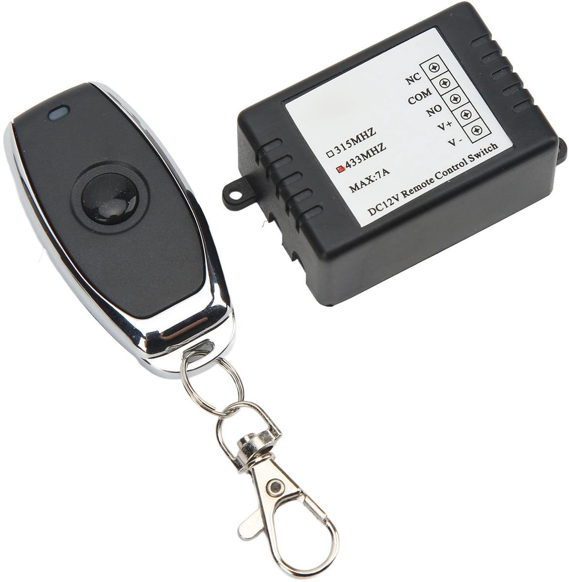 Dailygoody - DC 12V RF Draadloze Afstandsbediening - Enkele Knop Schakelaar - Zwart - Batterij Inclusief - Handige bediening - Geschikt voor diverse t