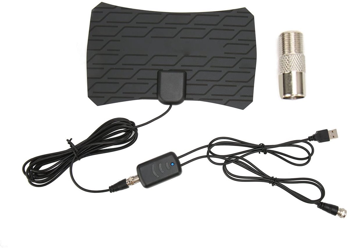 Dailygoods - Dailygoody - Versterkte HD Digitale Tv-antenne - Groot Bereik 300 Mijl - 4K 1080p Kwaliteit - Zwart - Geschikt voor Binnen en Buiten - 360 Graden Sign...