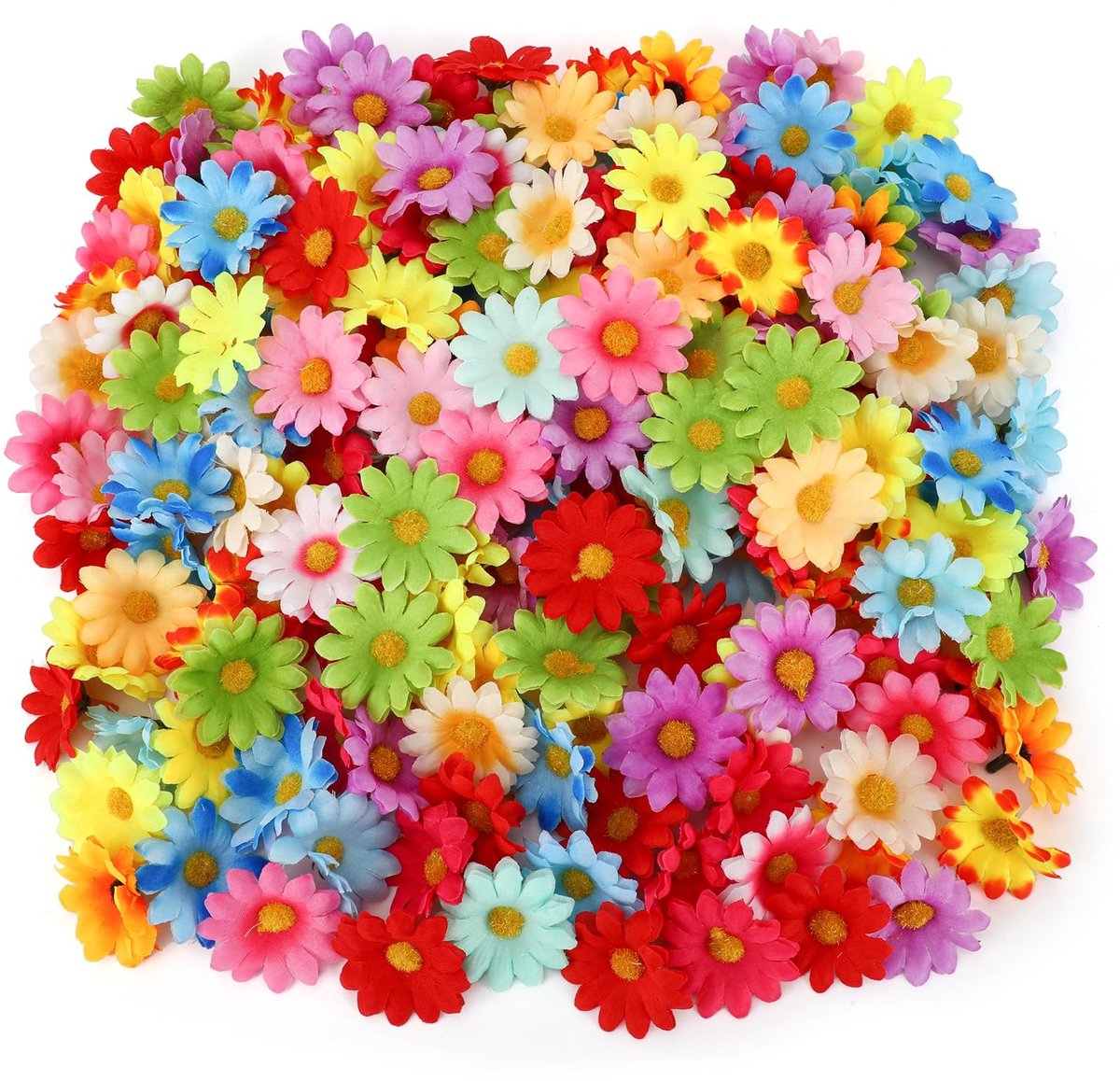 Dailygoods - Dailygoody - Kunstmatige madeliefjes - Faux bloemen - 100 stuks - Zijde bloemen - Voor knutselen - Gemengde kleuren - Decoraties voor bruiloften en fe