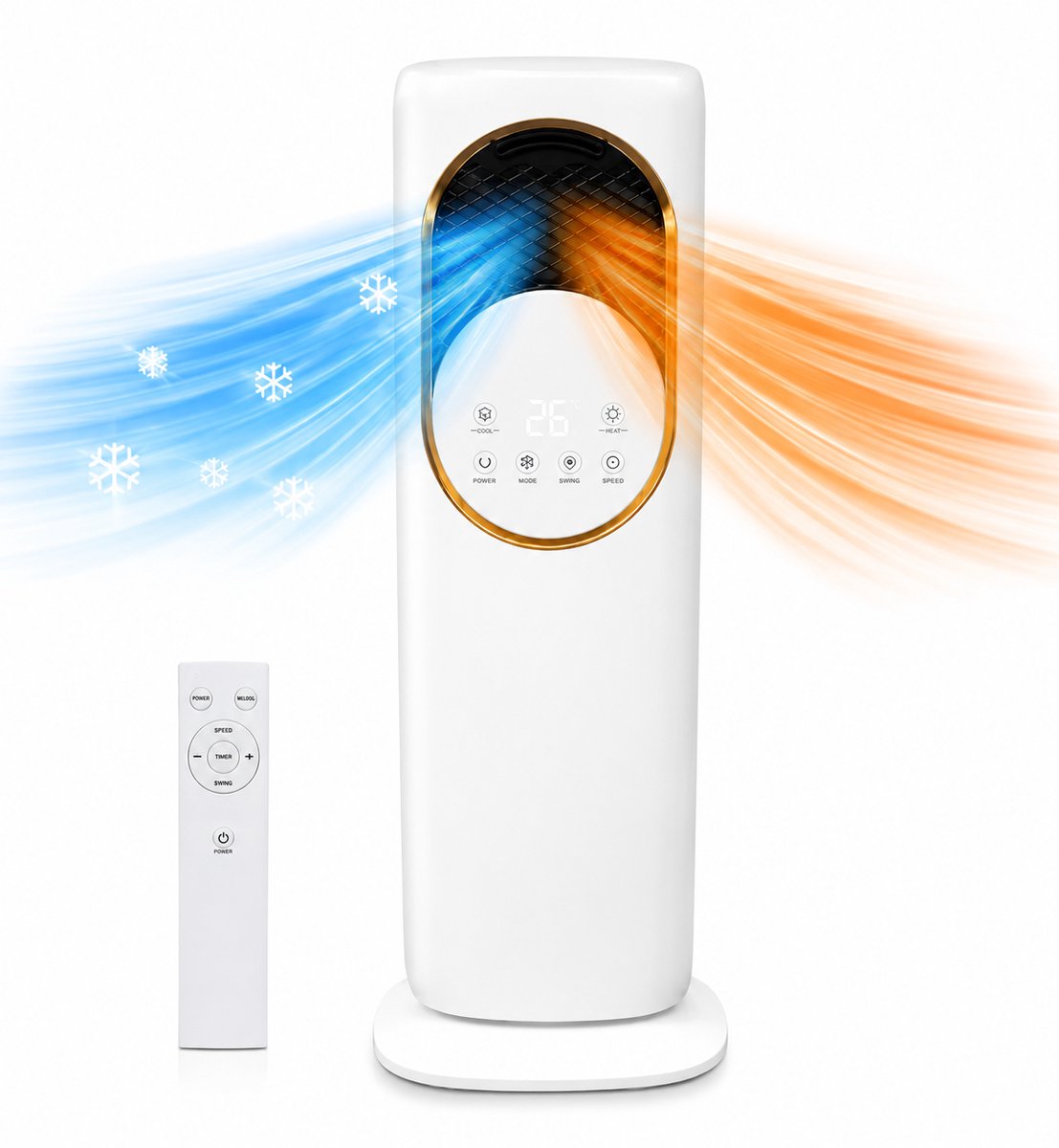 Gabrys® Ultra Mobiele Airco 4-in-1 – Zonder Afvoerslang – Koelen & Verwarmen – Stil en Energiezuinig – Verrijdbare Airco met Remote - Timer en Slaapmodus - Zomer & Winter – Voor Thuis - Woonkamer - Slaapkamer en Kantoor - incl 2 jaar garantie