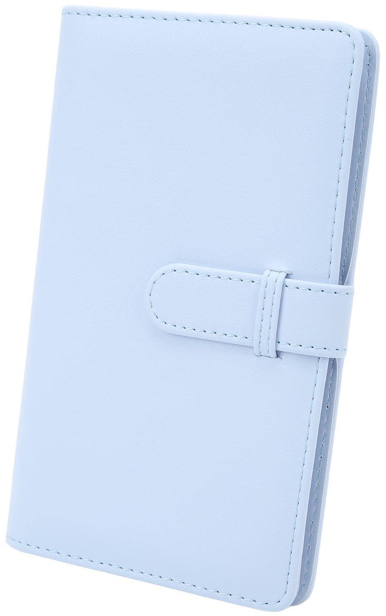 Dailygoods - Dailygoody - Mini-fotoalbum - PU-leer Album - 108 Vakken - Hortensia Blauw - Mini 12 11 Camerafoto's - Compact en stijlvol - Perfect voor herinneringen