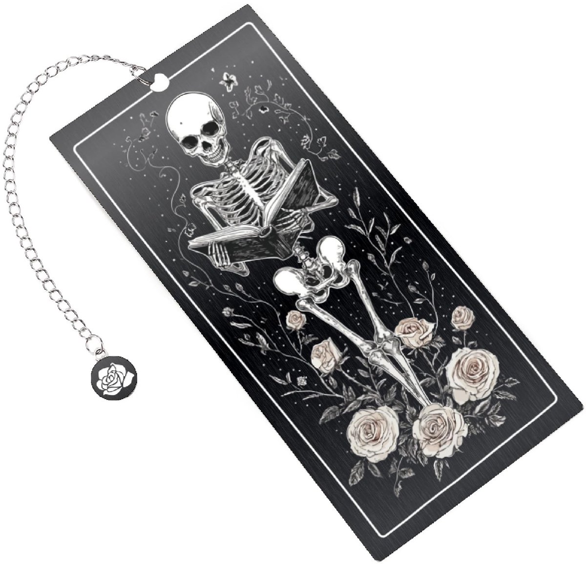 Dailygoody - Metalen skelet bladwijzer - Grappige gothic horror - Donkere bloem - Halloween schedels - Perfect voor boekenliefhebbers - Uniek cadeau