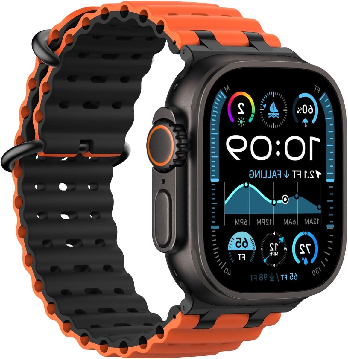 Verstelbare sportarmband voor Apple Watch Ultra en andere modellen - Geschikt voor 49mm, 46mm, 45mm, 44mm, 42mm - Duurzaam en stijlvol design voor zowel mannen als vrouwen