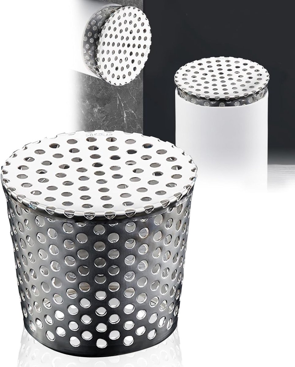 Effectieve Afvoerfilter van RVS, Voorkomt Verstoppingen van Afvoerbuizen, Ideaal voor Regenwater en Bladeren, 90 mm Diameter