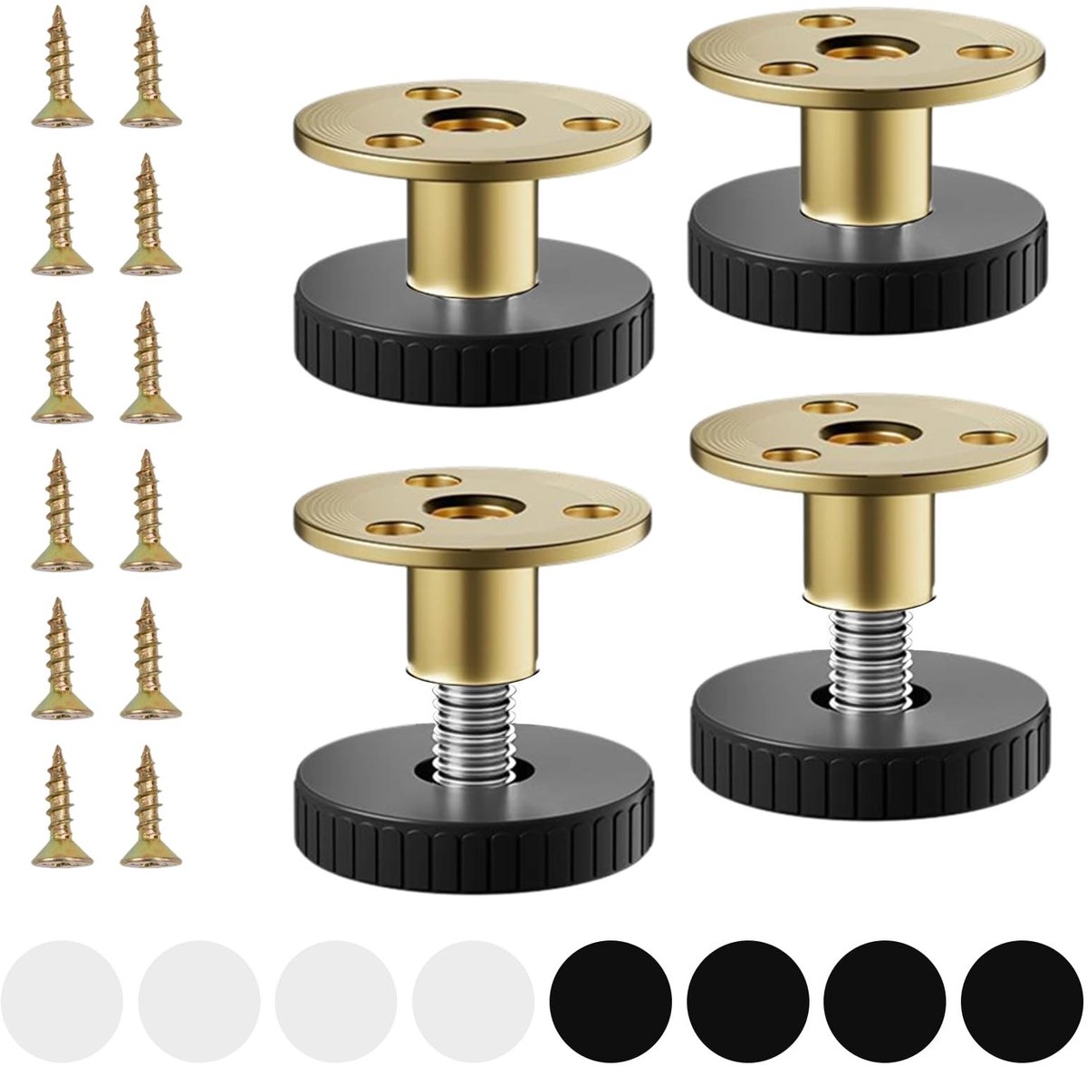 Dailygoods - Dailygoody - Verstelbare tafelpoten - Meubelvoet - Stabiliteit - Goudkleurig - Krasbestendig - Geschikt voor tafels - 4 stuks
