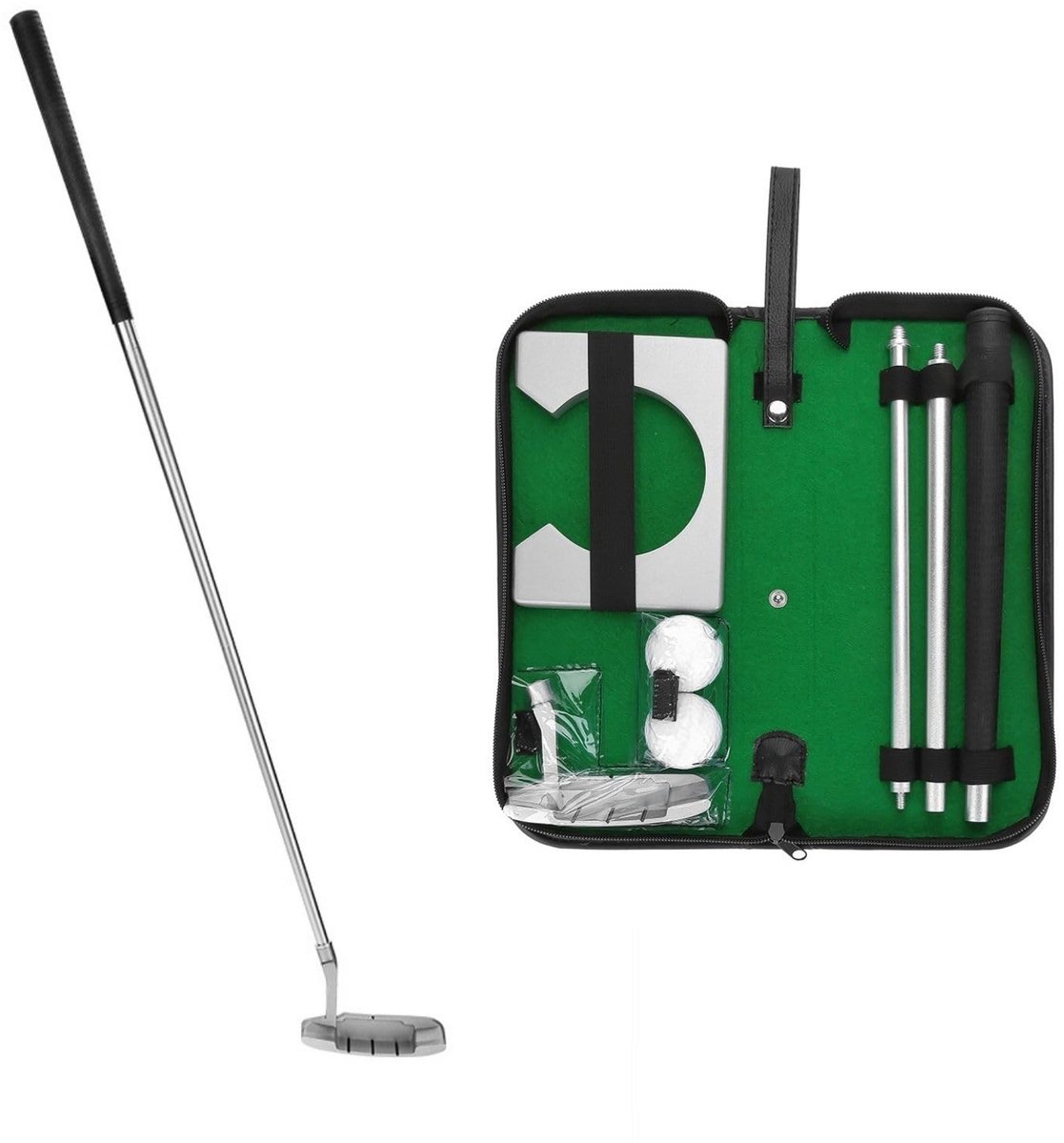 Dailygoods - Dailygoody - Golfputterset - Indoor putting set - Compleet met tas - Golfclub en golfballen - Ideaal cadeau voor golfers - Perfect voor oefening