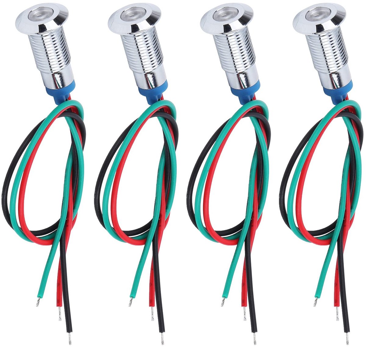 Dailygoody - LED-indicatielampje - Voorbedraad controlelampje - Rood en groen - 12V-24V - Gemeenschappelijke anode - Voor voertuigen - Compact formaat