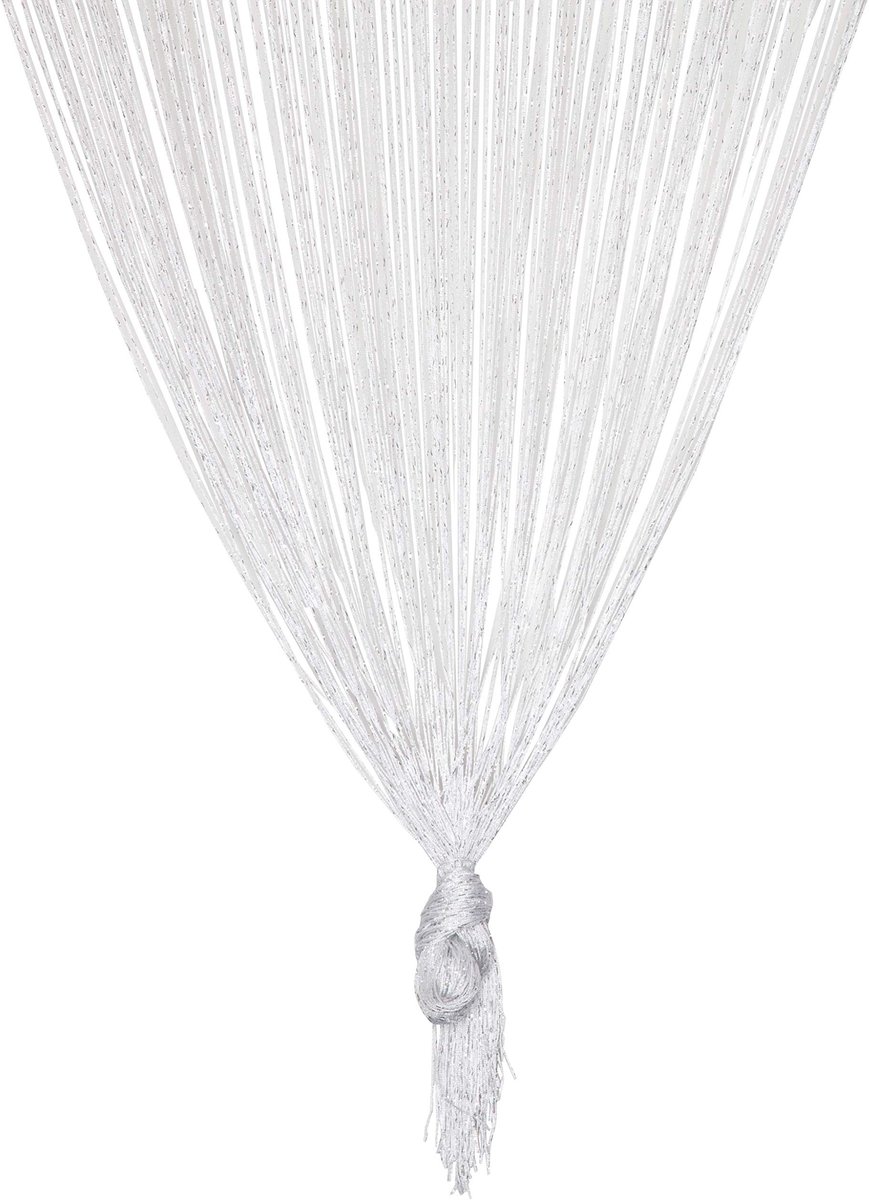 Dailygoody - Witte Draadgordijn - Vliegengordijn - Aanpasbaar - 90x200 cm - Deurgordijn - Perfect voor Woonkamer en Keuken - Lichtgewicht en Praktisch