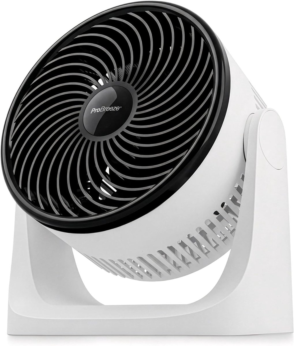 Tafelventilator stil – Mini turbo ventilator oscillerend – 3 snelheden – kantelbaar – wit 28W