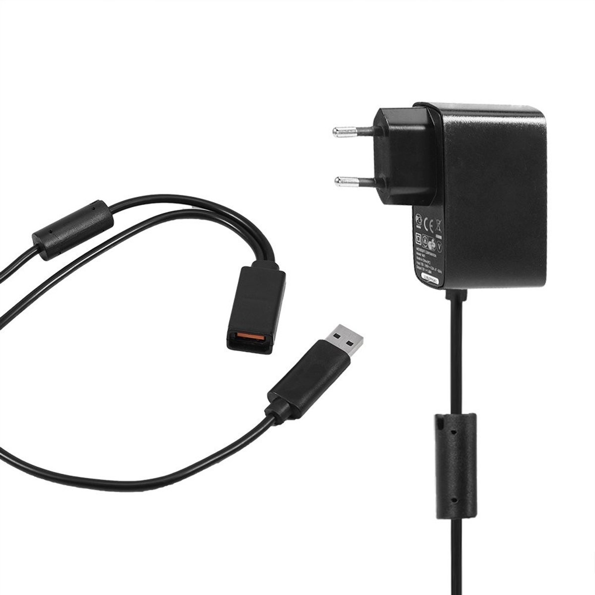 Dailygoody - USB-Voedingskabeladapter - Kinect Oplader - Compatibel met Xbox 360 - Zwart - Ideaal voor Gaming - Krachtige 12V Spanning