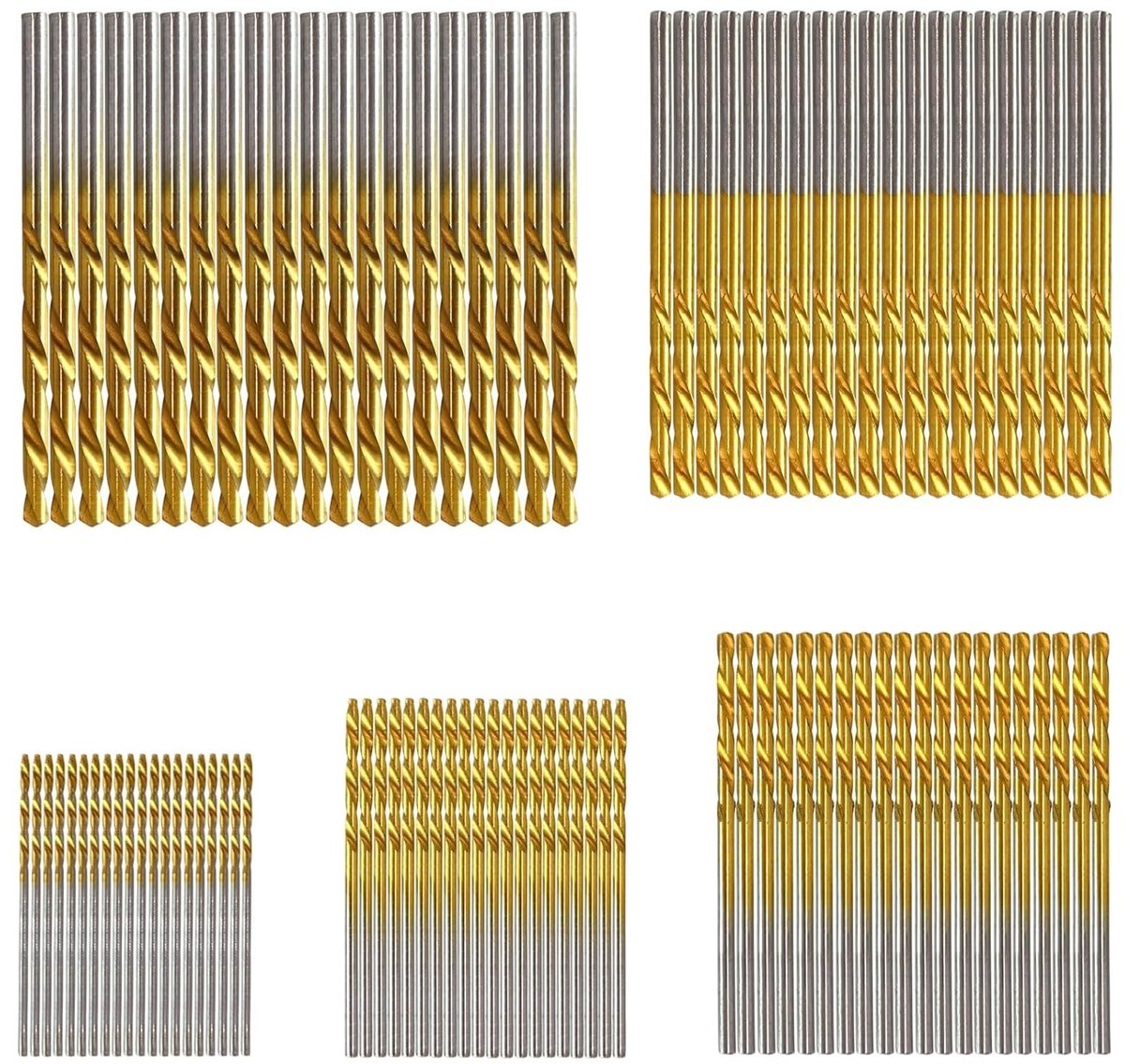 Mini Boor Set met 100 Stuks HSS Metaal Twist Boorbits in 5 Maten voor Hout, Plastic en Dunne Metalen Platen, Geschikt voor Accuboormachines