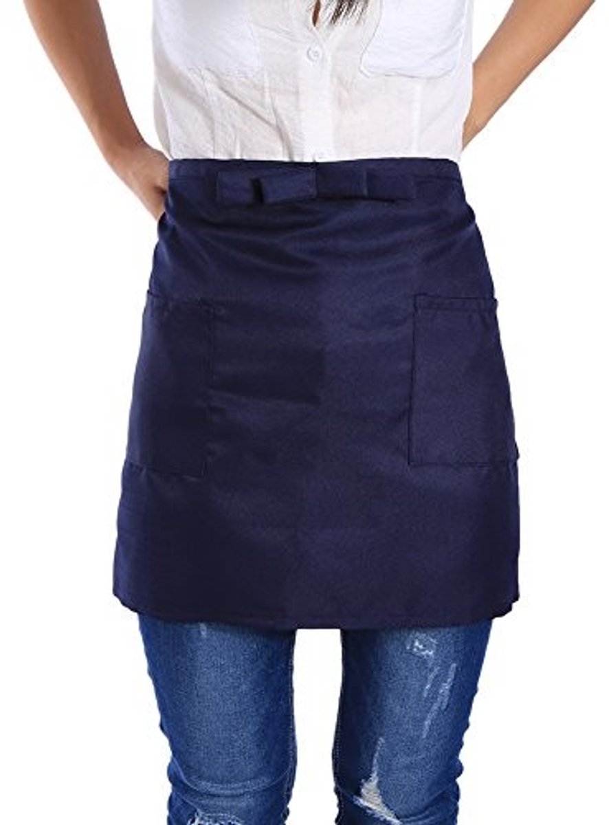 Dailygoods - Taille Schort - Korte Schort Unisex - Praktische Zakken - Oliebestendig - Comfortabel en Makkelijk te Reinigen - Geschikt voor Bar en Res