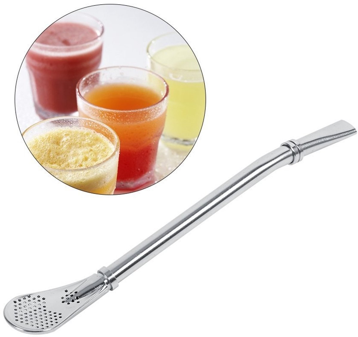Dailygoods - Roestvrijstalen Herbruikbaar Rietje voor Yerba Mate