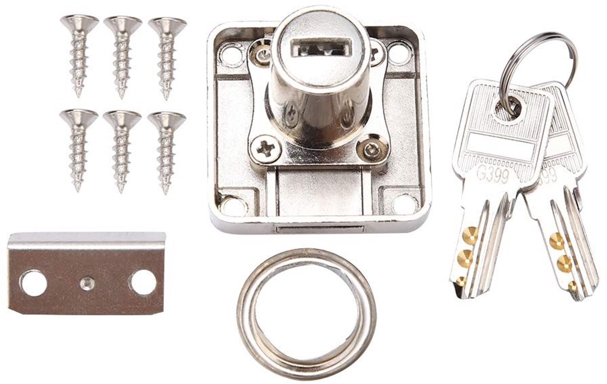 Dailygoods - Dailygoody - Meubelslot - Zinklegering - Duurzaam en Herbruikbaar - 32 mm - Veilig en Niet Giftig - Geschikt voor Vitrines en Thuiskantoor