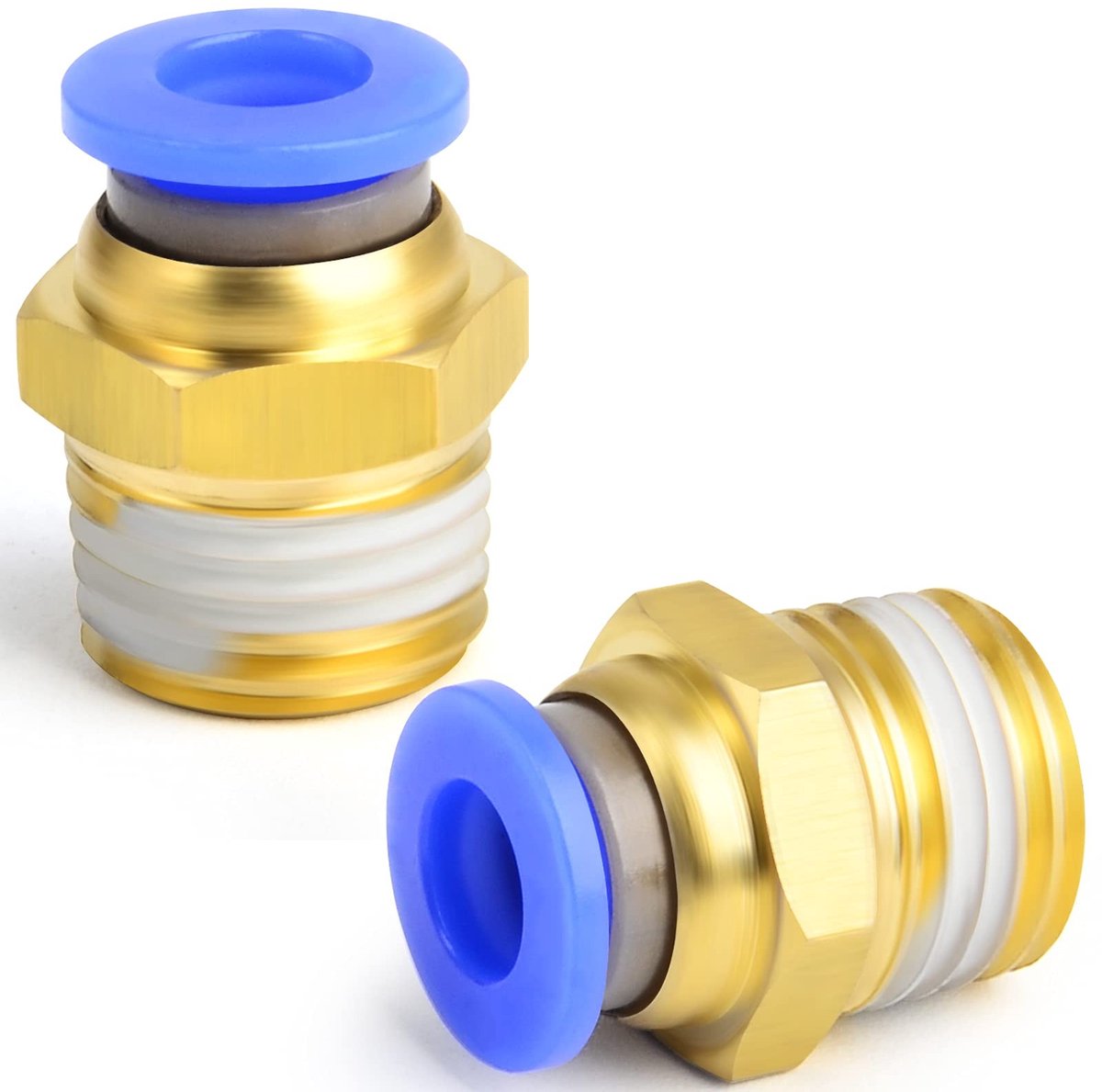 Dailygoods - Dailygoody - 2 Stuks 6 mm Buis OD x 1/4 Mannelijke Push-to-Connect Fittingen - Duurzaam en Herbruikbaar - Handige Verbindingen - Geschikt voor Pne...