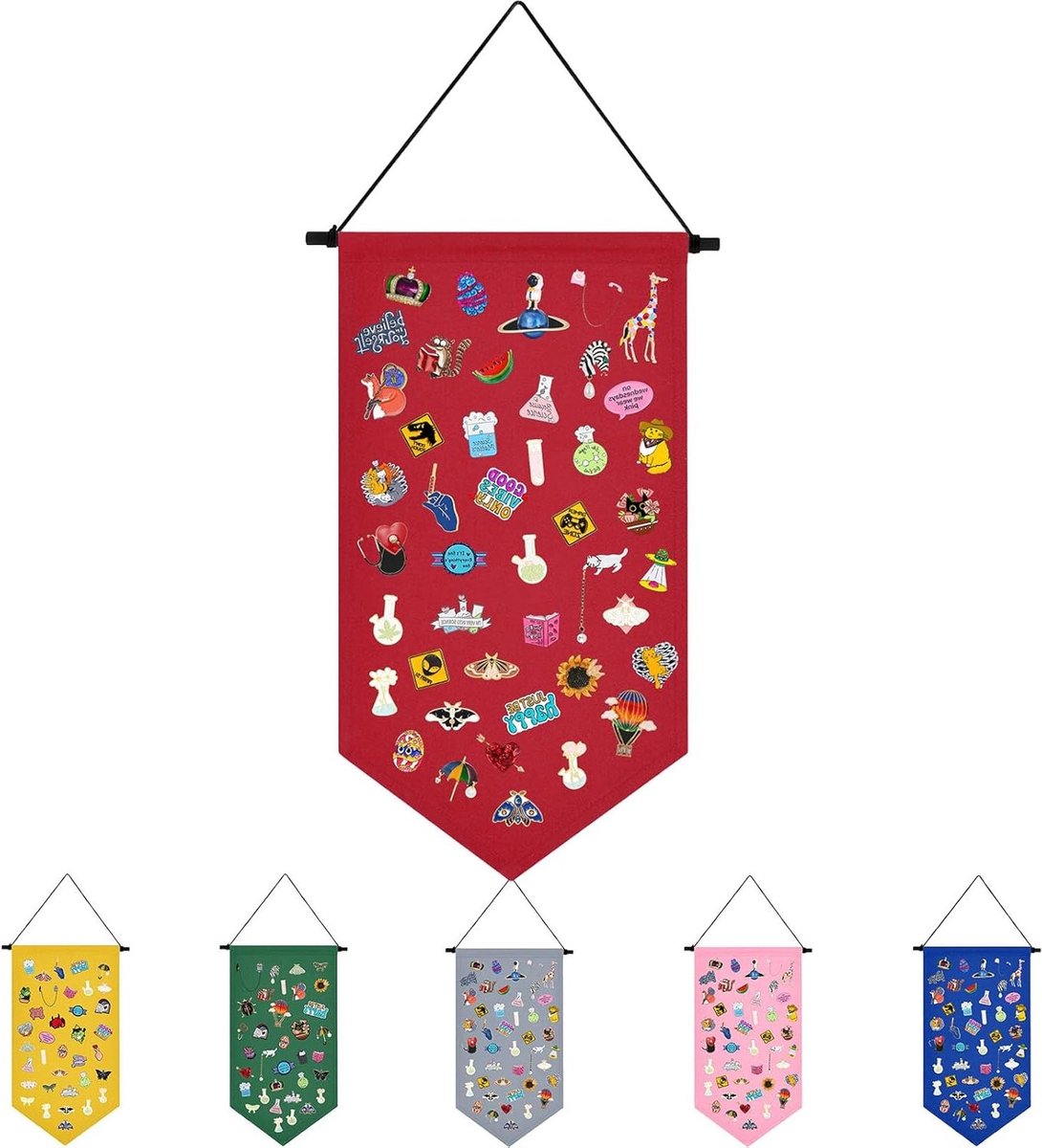 Muurhanger voor Sieradenopslag - Canvas Display Stand voor Broches, Speldjes, Oorbellen en Kettingen - Organisator voor Glanzende Collectie