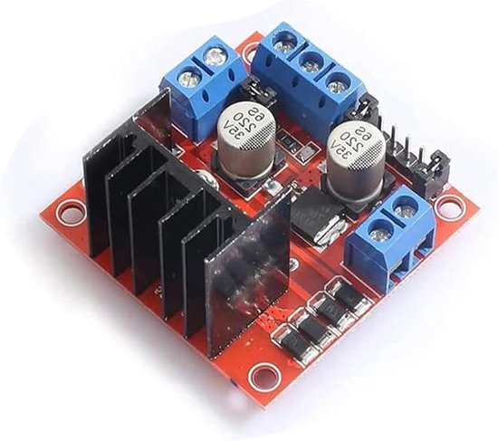 Stuurmodule L298N voor Arduino en Robotica, Dual H-Bridge voor DC en Stappenmotoren, Compatibel met MEGA R3 en ESP32