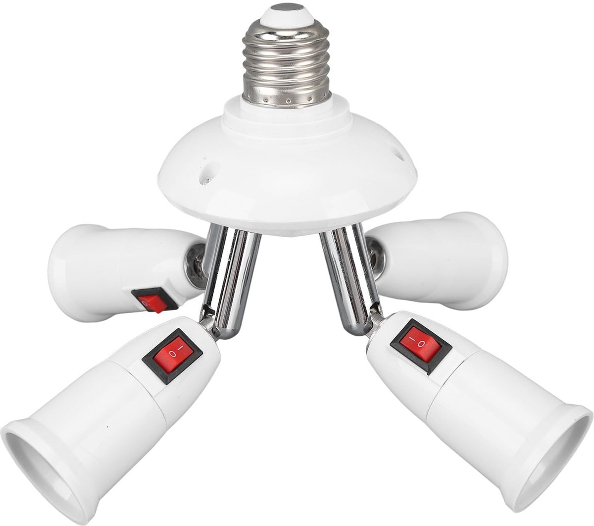 Dailygoods - 4-in-1 E26 E27 Lamp Splitter met 360 Graden Rotatie