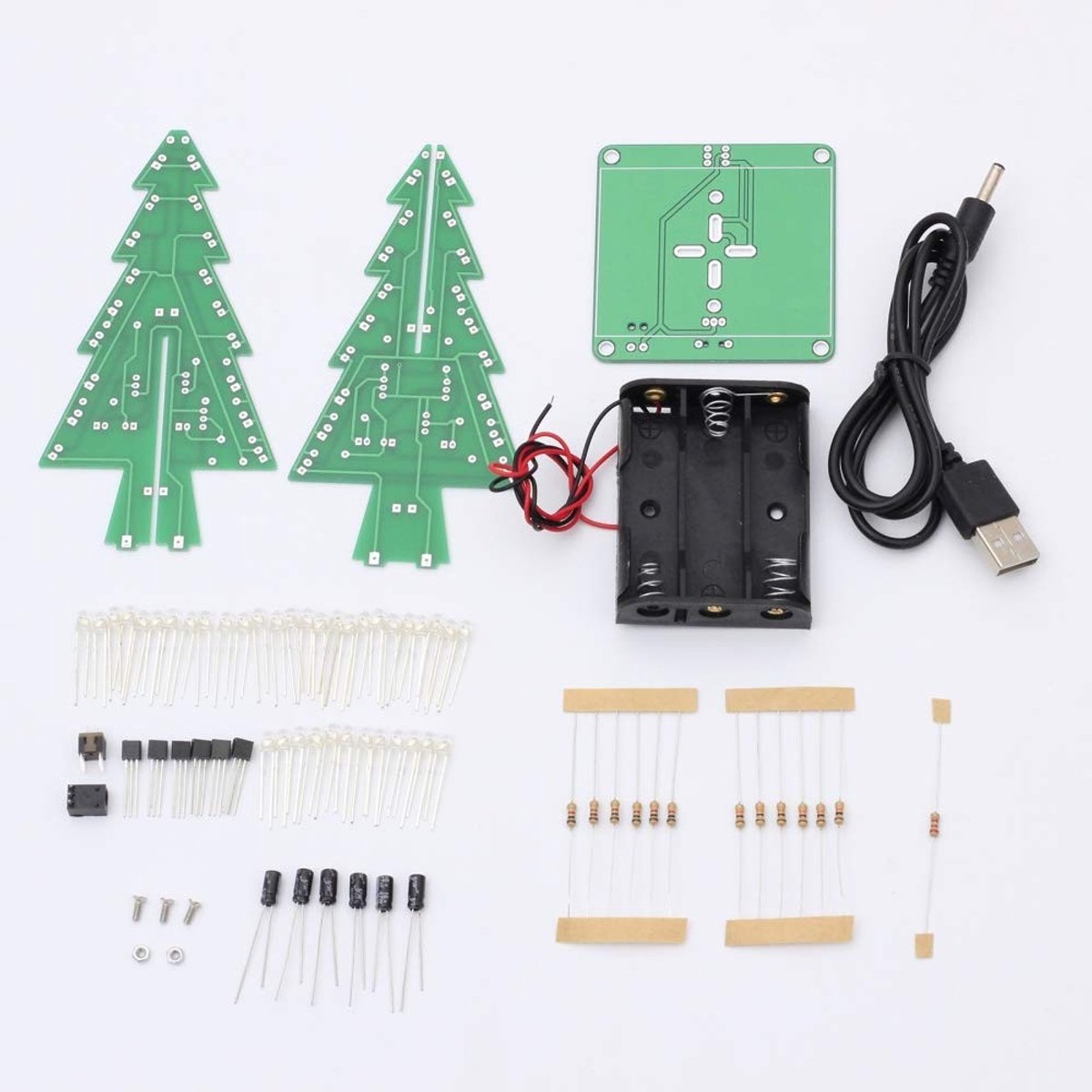 Dailygoods - Doe-het-zelf Elektronische Kit met 36 Kleurrijke LED-Kerstbomen