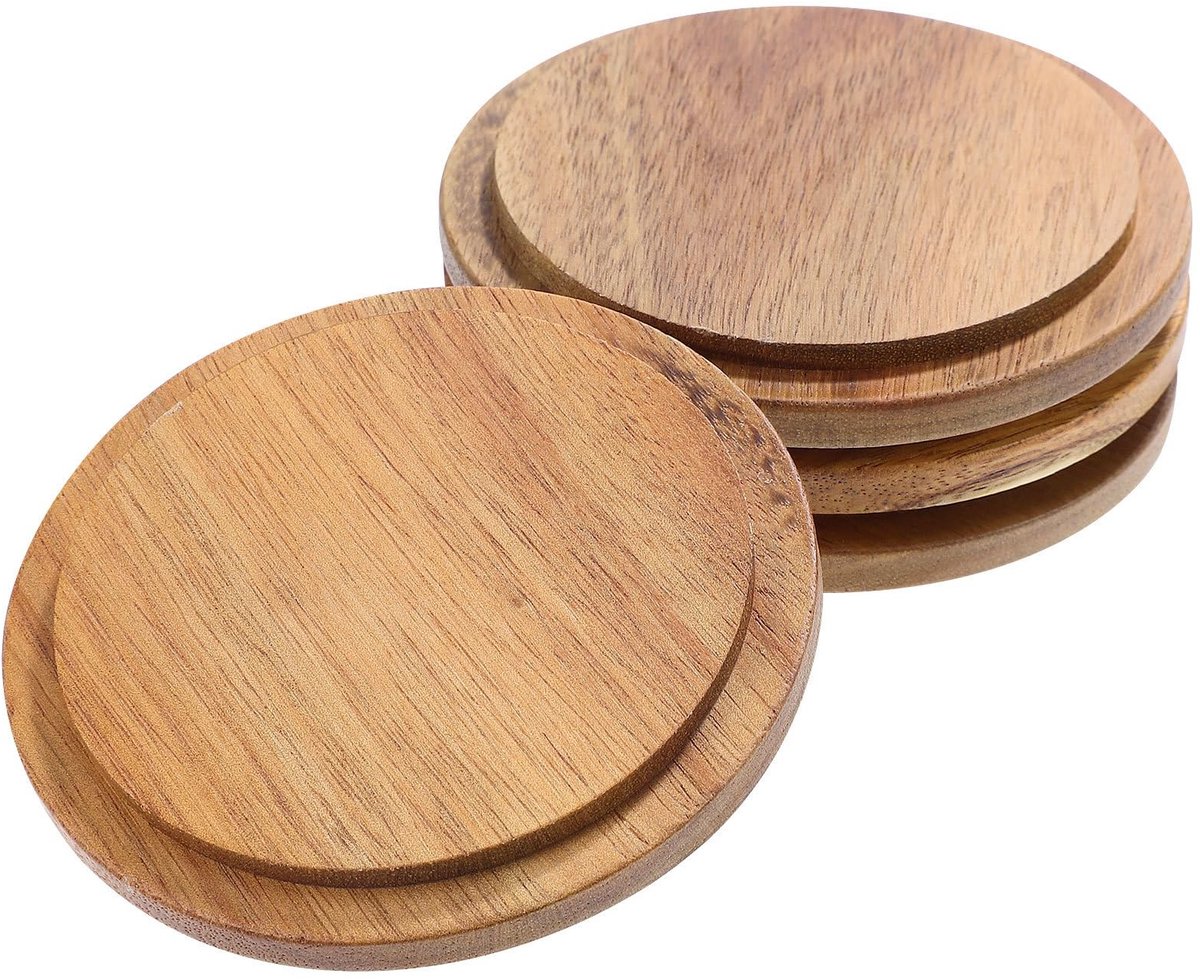 Dailygoods - Dailygoody - Bamboe opbergdeksels - Herbruikbaar deksel - Bruin - Kleine bekerdeksel - Vaatwasserbestendig - Perfect voor glazen bekers