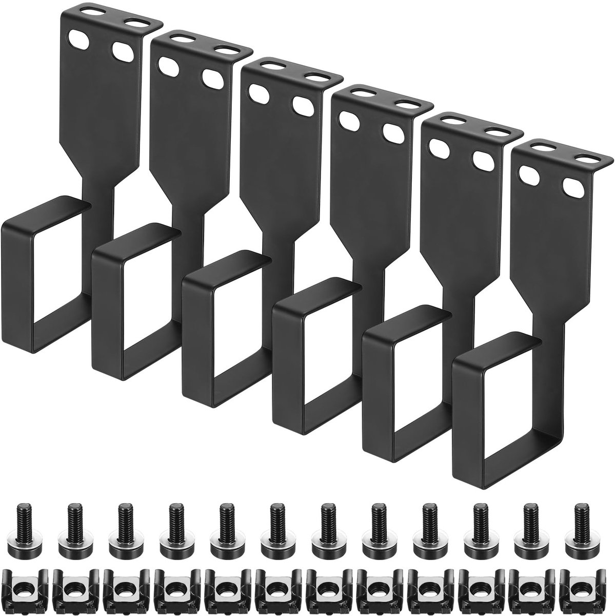 Dailygoods - Dailygoody - Verticale kabelgeleidingsbeugels - Kabelbeheer - Duurzaam - 100 x 44 x 44 mm - Serverkast accessoires - Ideaal voor netwerkrack - 6 stuks