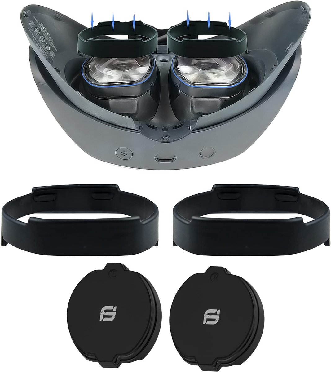 Dailygoods - Dailygoody - Magnetische Glazen Spreider Beschermer - Anti-Krasring - Voor PS VR2 - Lensbeschermkap - Unisex Volwassen - Inclusief Brillenetui