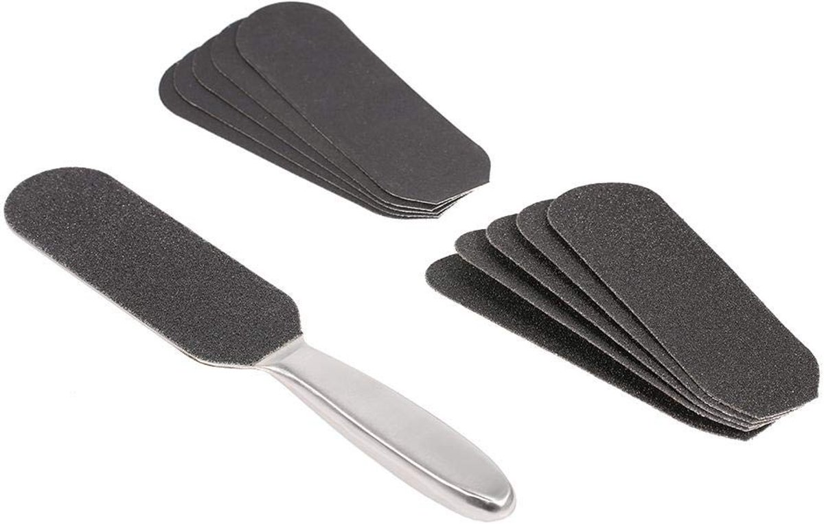 Dailygoods - Dailygoody - Voetvijl - Dubbelzijdige roestvrijstalen pedicure-vijl - Eeltverwijderaar - 25 x 4,5 cm - Dode huidverzorging - Schuurpapier - Geschikt v...
